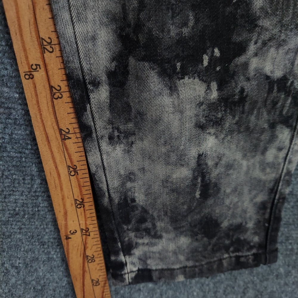 GUESS Pants Mens Fits 30x29 Black Ink Blot Cargo Slim Skinny Ankle Zip - Picture 9 of 11